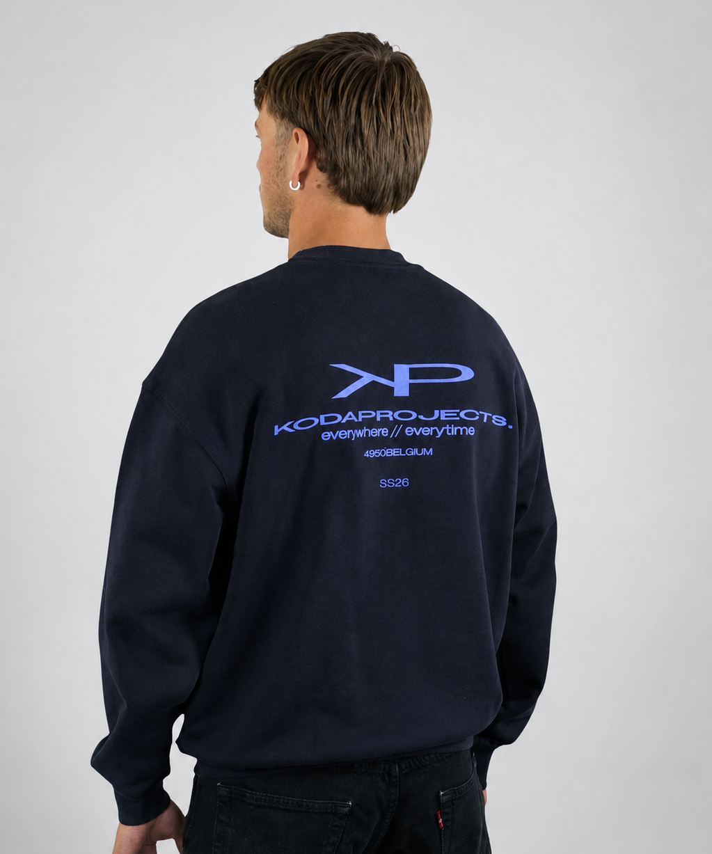 EVERYONE SWEAT-SHIRT BLEU MARINE/MAUVE