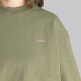 THE SIMPLE FLOW SWEAT-SHIRT VERT OLIVE / ROSE